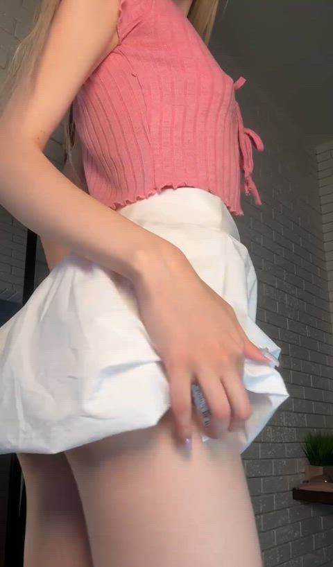Do you like the view under my skirt ?
