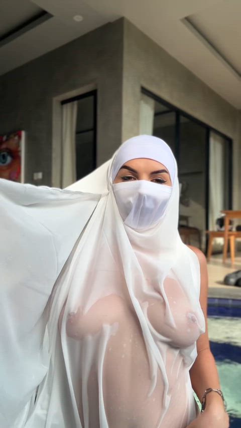 Even through the hijab you can see my boobs