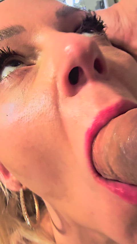 SluttySofia sucks dick up close and personal! #POC Point of cock!