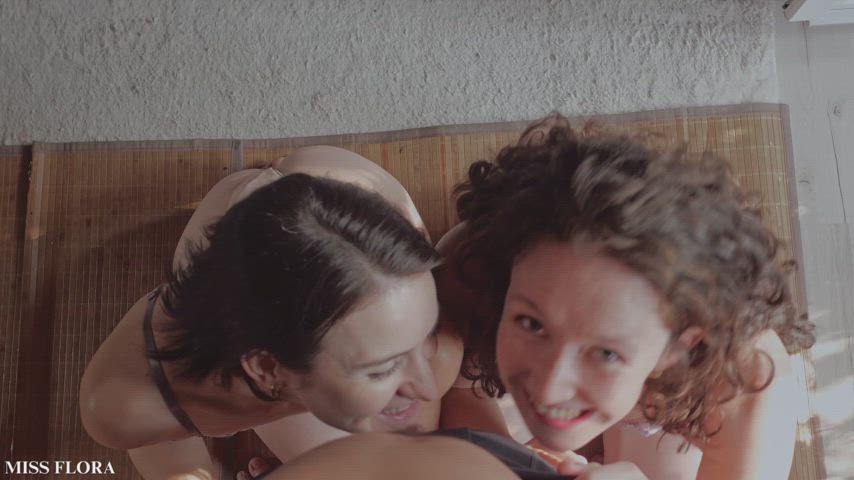 POV Sunlit Double Blowjob and Facial with Karmann and Josie