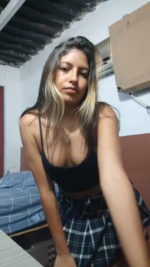 A skinny girl with a big ass