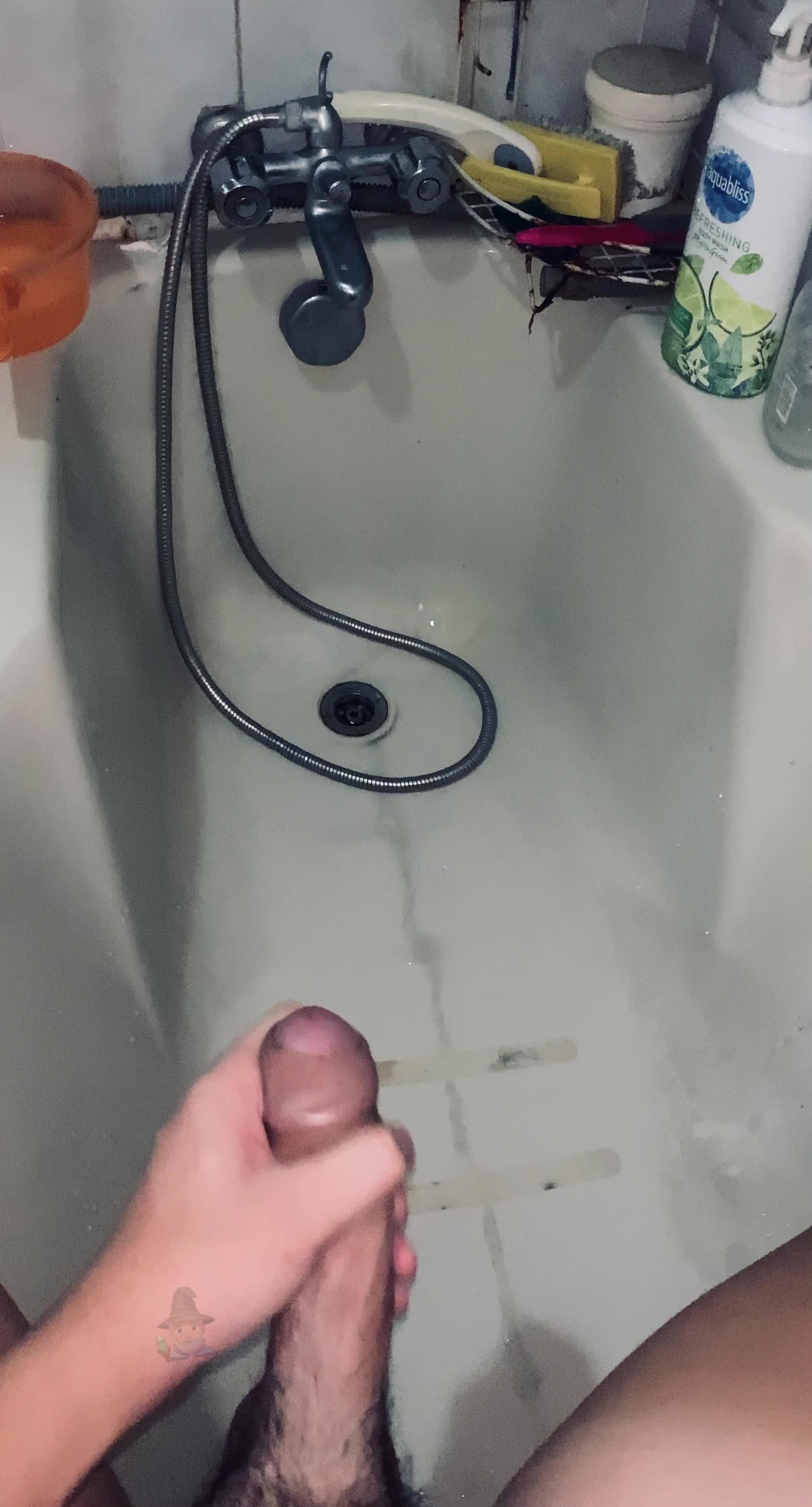 Far distance cumshot after shower💦💦💦