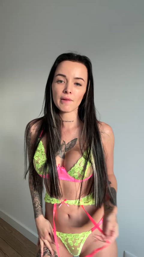 I think this lingerie shows off all my curves perfectly, considering my tattoos