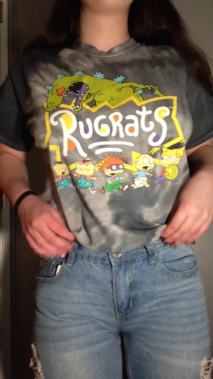 If the shirts baggy, there's probably no bra under it