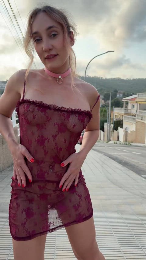 Public lace tease