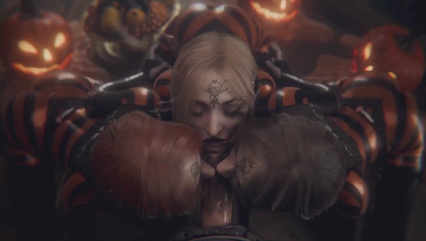 Bela, Cassandra, and Daniela - Halloween with the Dimitrescu Sisters (Gifdoozer) [Resident Evil]