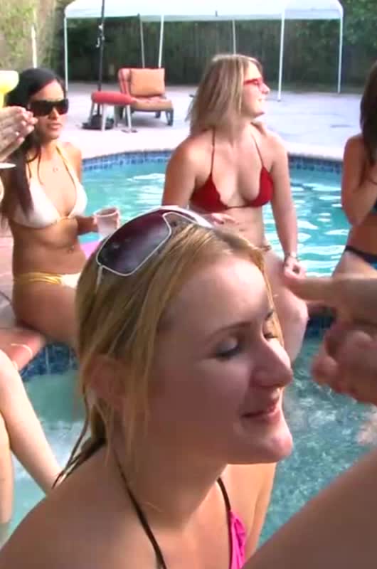 She Lets Him Cum on Her by The Pool