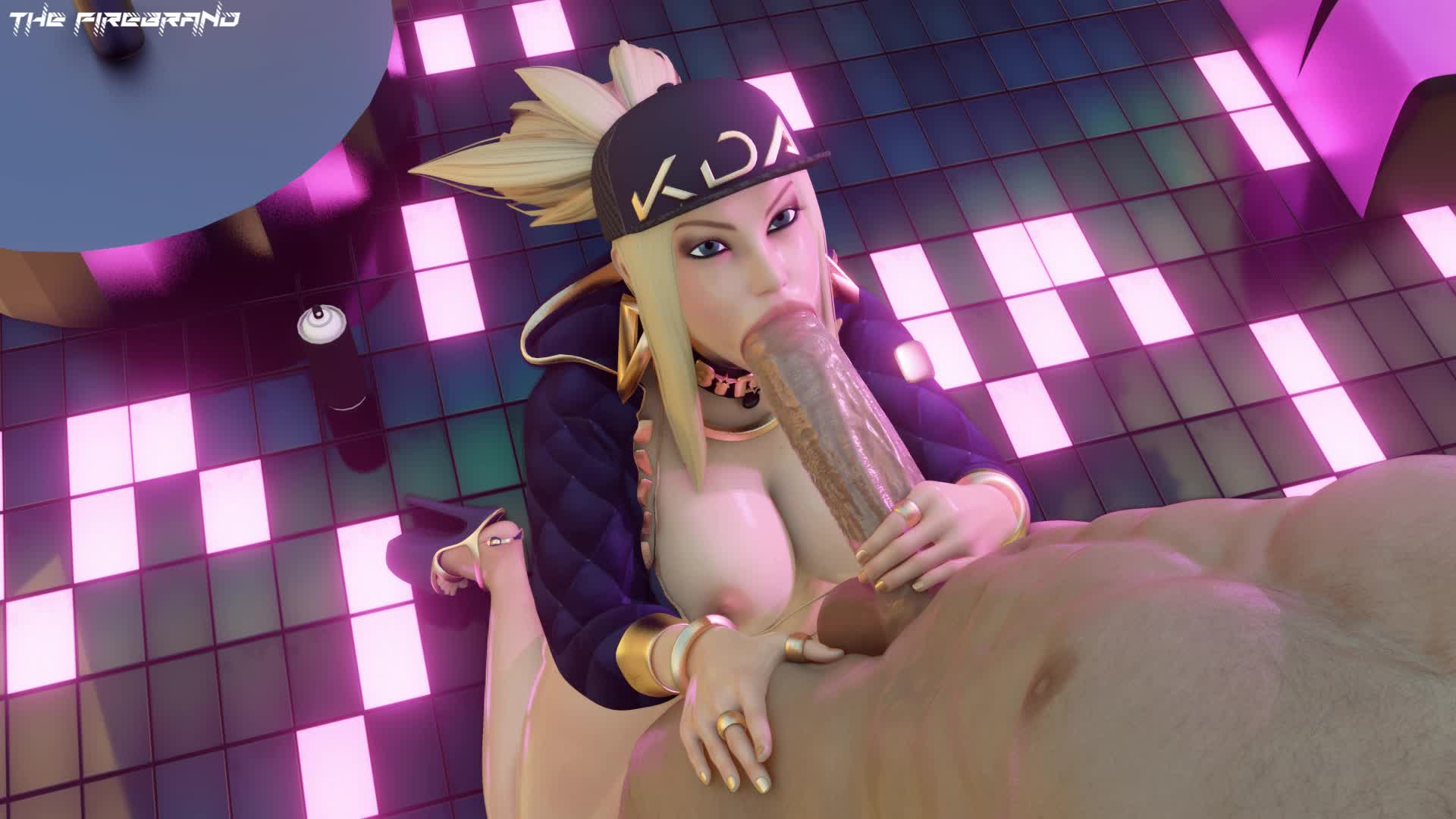 Blonde Akali Blowjob