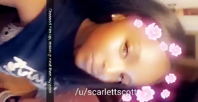 Dressing him up, doing his makeup and then giving him my cock live on Snapchat 🍆🍑