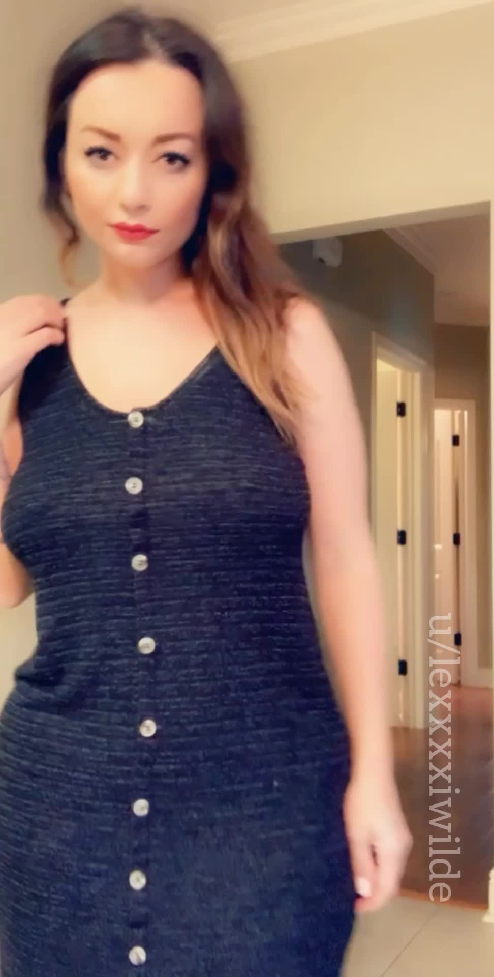 I may look innocent at first glance, but I’m packing a naughty bod under this dress 😉