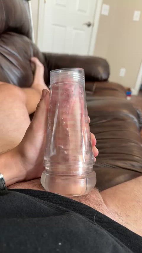 I love seeing the top fill with cum.