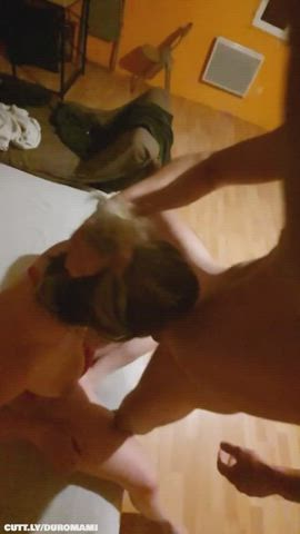 Amateur Blowjob Cuckold Cum Cumshot Deepthroat Hair Pulling Hotwife Rough Threesome Porn GIF by duromami