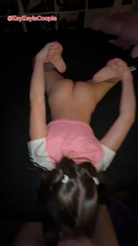 graping my little lega while im used