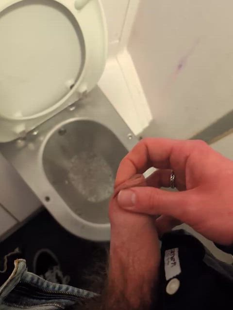 Quick cum in the train toilet