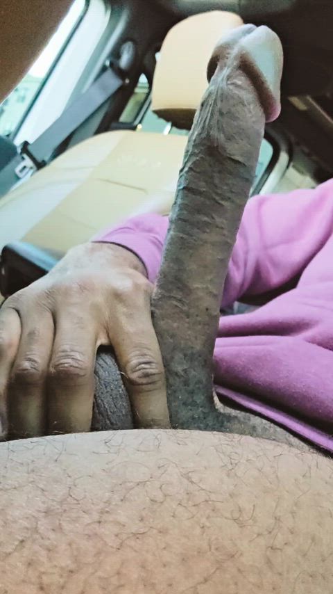 Long black dick in public