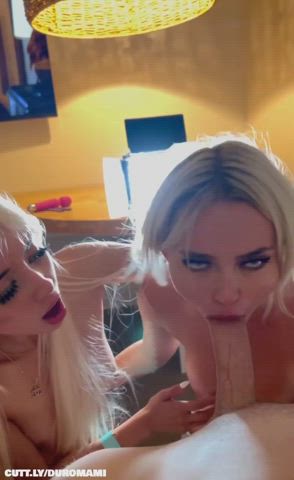 Ass Big Dick Blonde Blowjob Cumshot Doggystyle FFM Lesbian Threesome Porn GIF by duromami