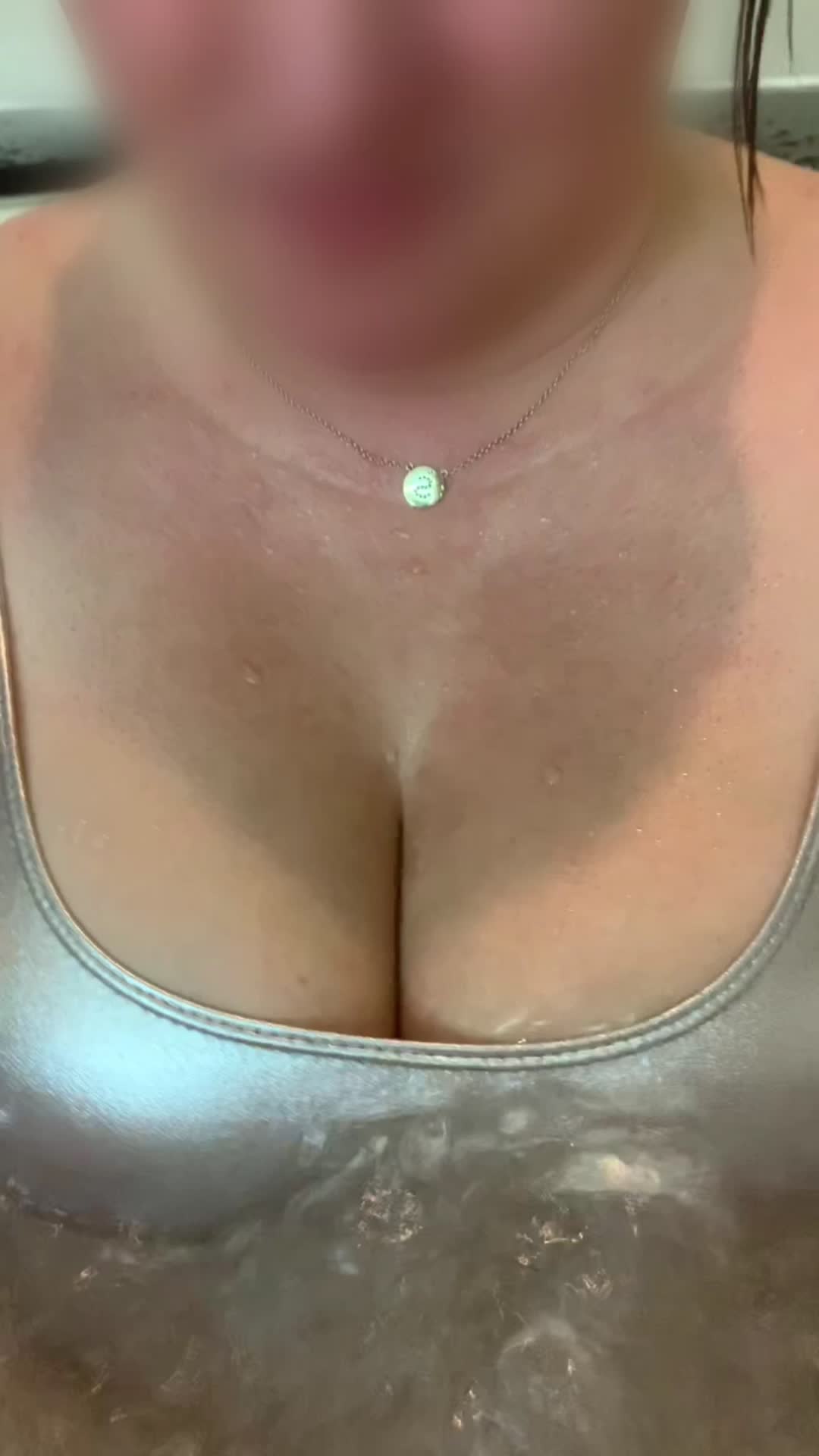My Sunday night? Jacuzzi and flashing my 36DDs  43 y/o