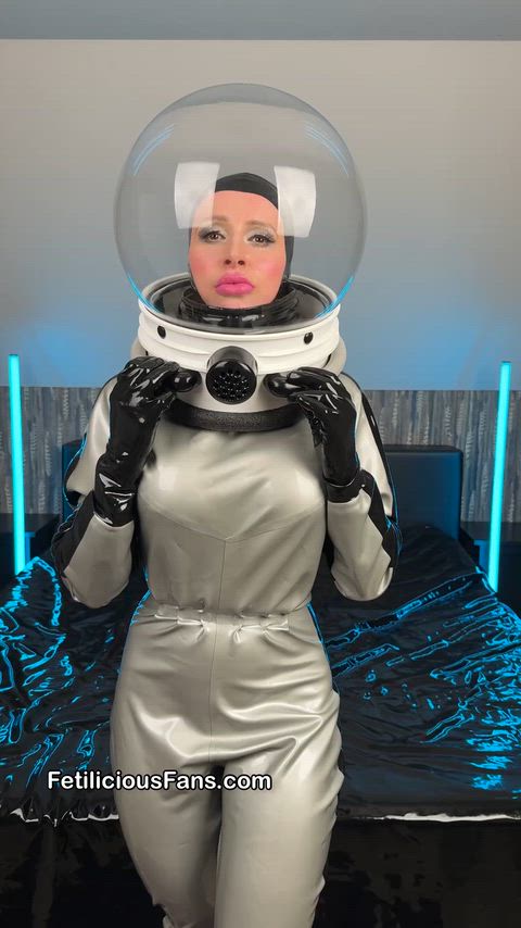 Big Tits Catsuit Fetish Kinky Latex Latex Gloves Mask OnlyFans Rubber Sweaty Sex Porn GIF by missfetilicious