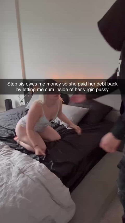 Step sis owes me money so she paid it back with her pussy