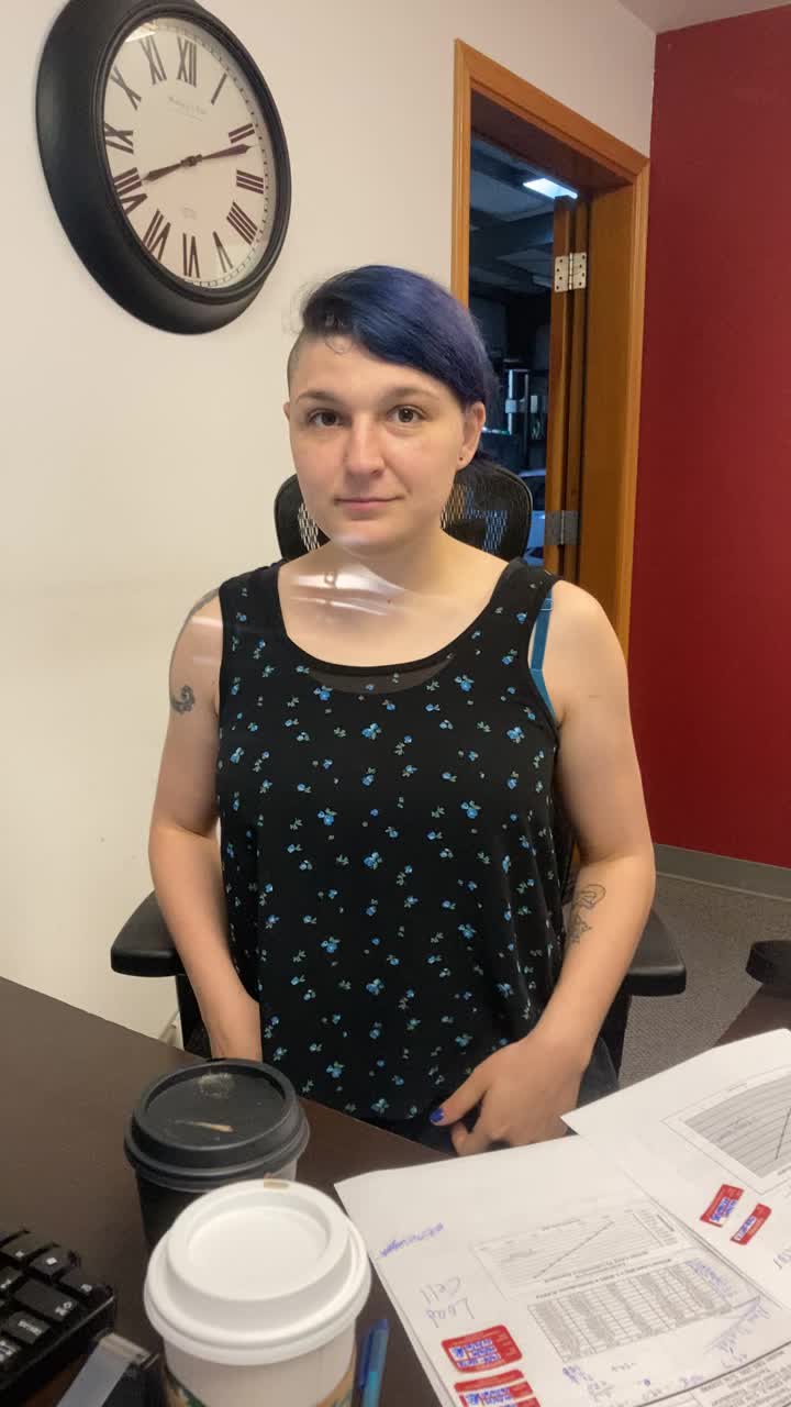 Desk lash! My bra didn’t go back on the way I wanted it to. Damn boob holder!