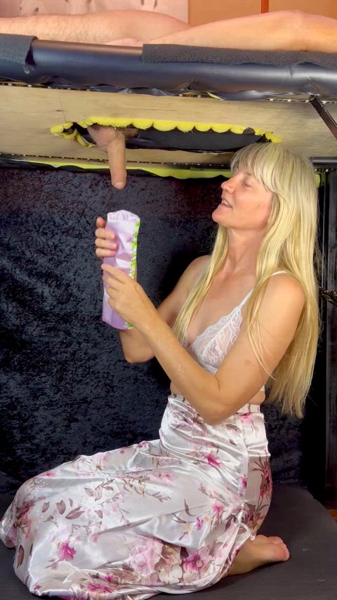 Make his cock grow bigger with a satin sleeve