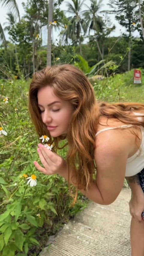 Appetizing ass in nature