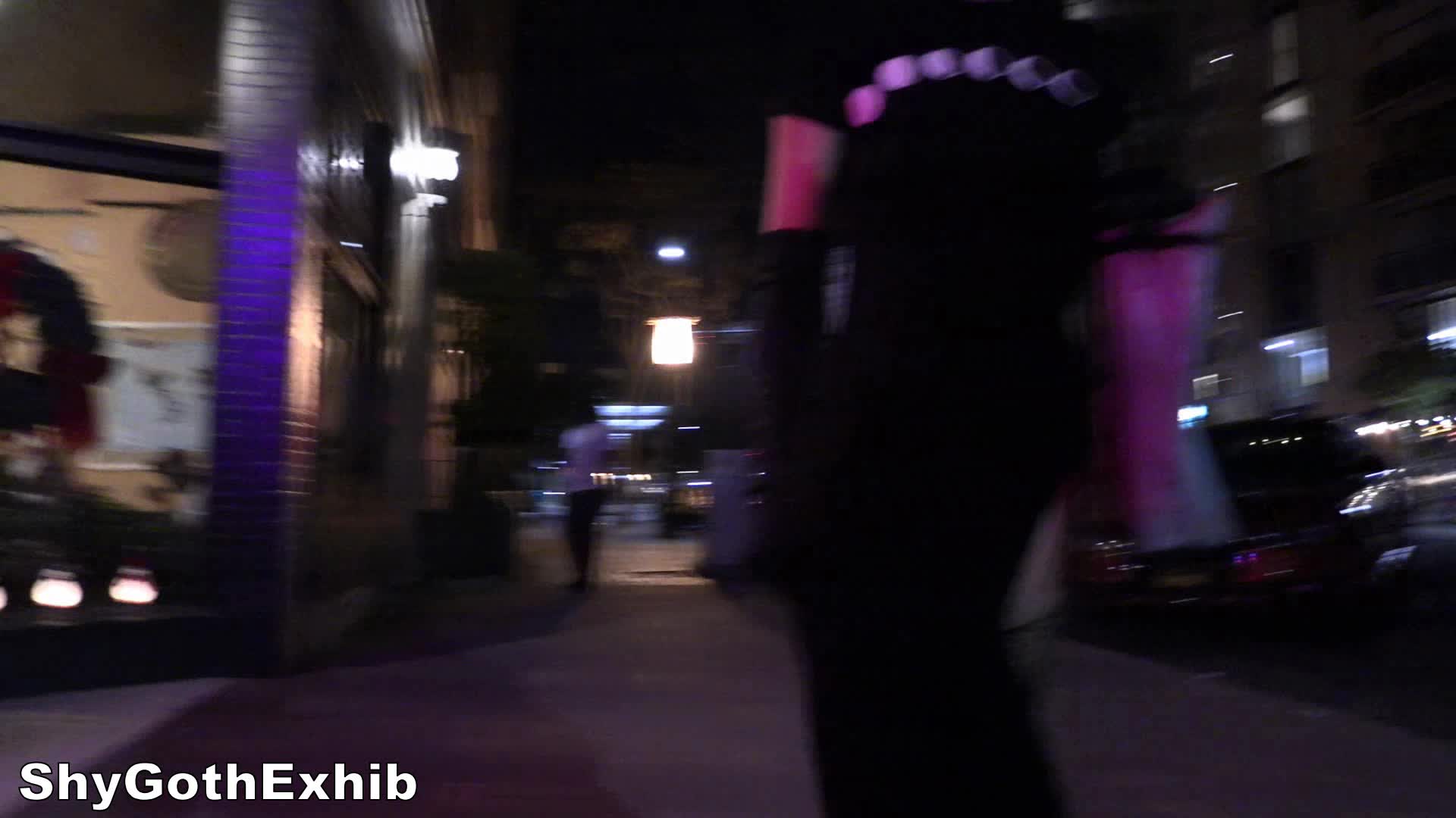 Flashing my pearl string thong on a night out!