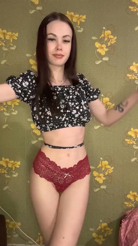 Amateur Cute POV Stockings Teasing Tight Pussy Tiny Porn GIF by badcherry