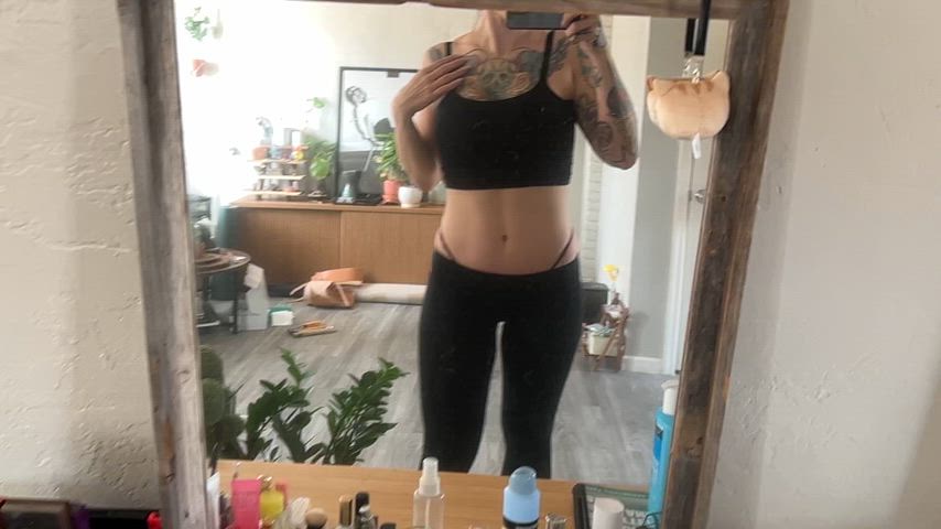 All-black gym fit, and my tits 😈