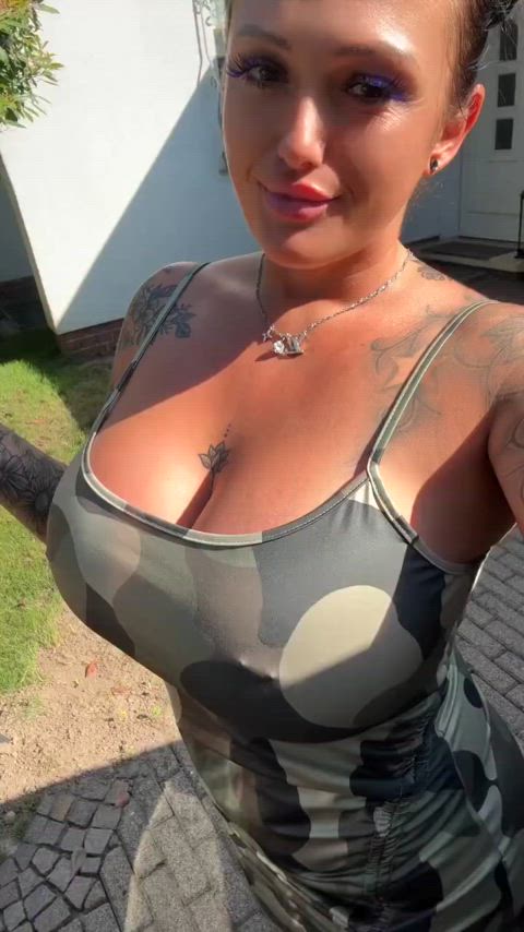 Nadine from Germany loves wearing outfits that are sheer enough to show off her pierced nipples.