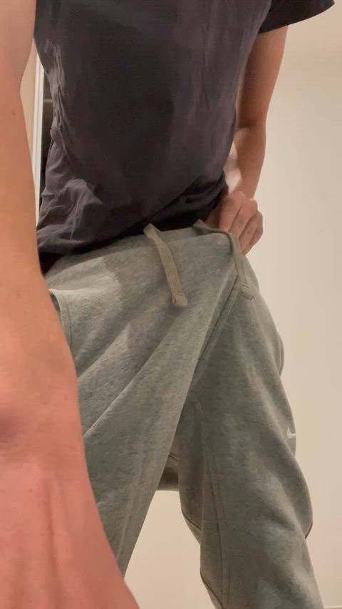 Grey sweatpants on a hung teen is a cheat code