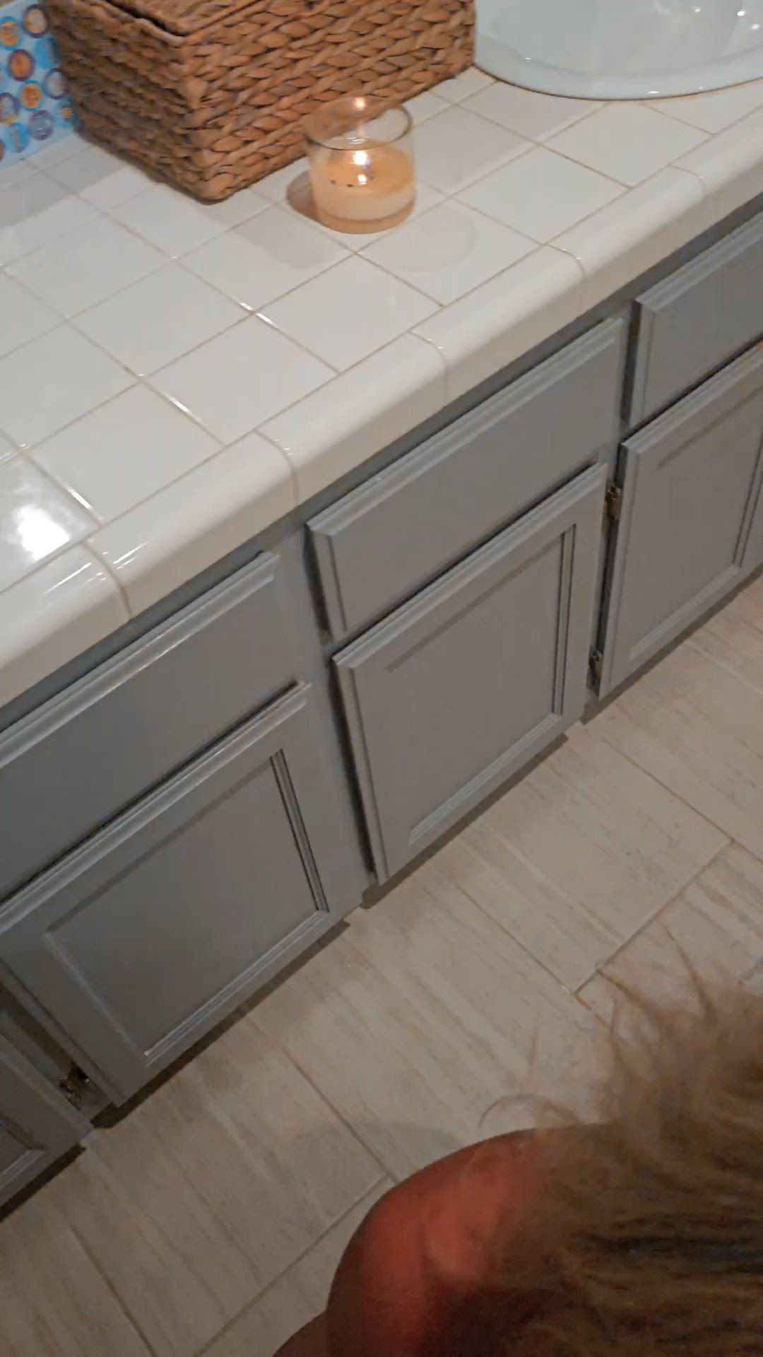 My slut wife surrendering her mouth before I hop into the shower...