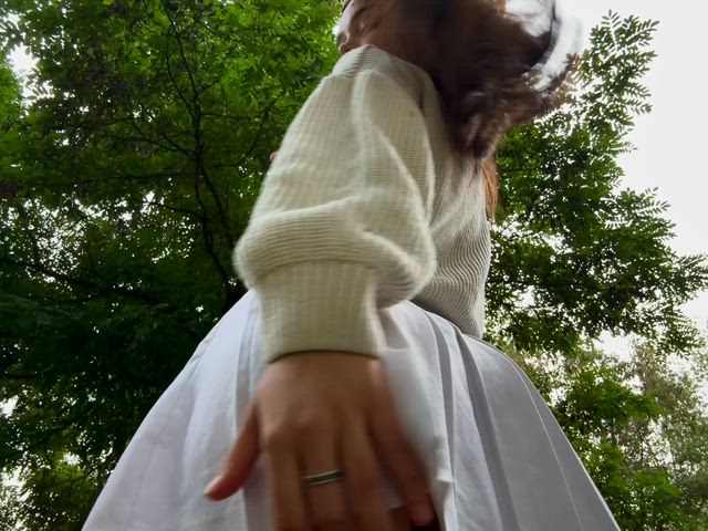 Black panties look best under a white skirt