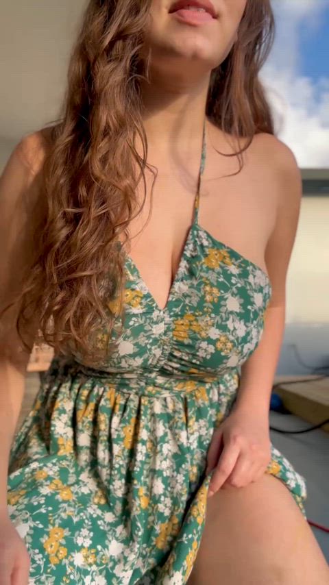 revealing my juicy titties under the sun ;)