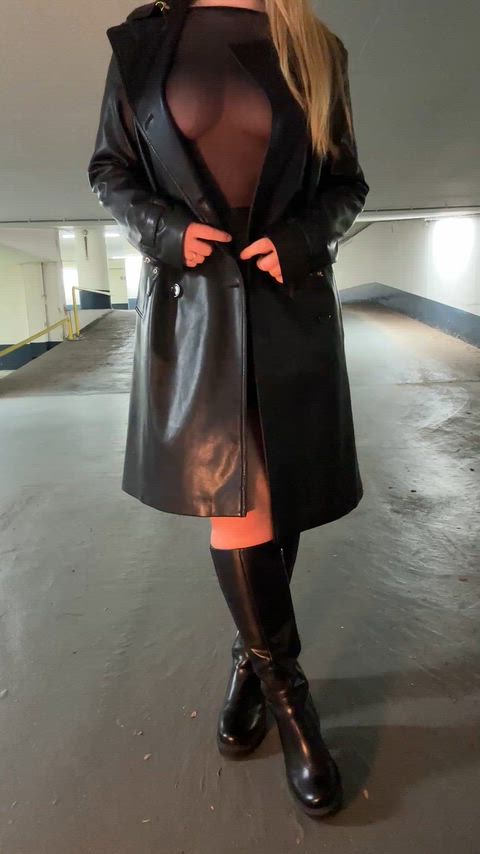 Amateur Blonde Boots Cleavage Leather Natural Natural Tits Sheer Clothes Skirt Porn GIF by xisabelcortezx