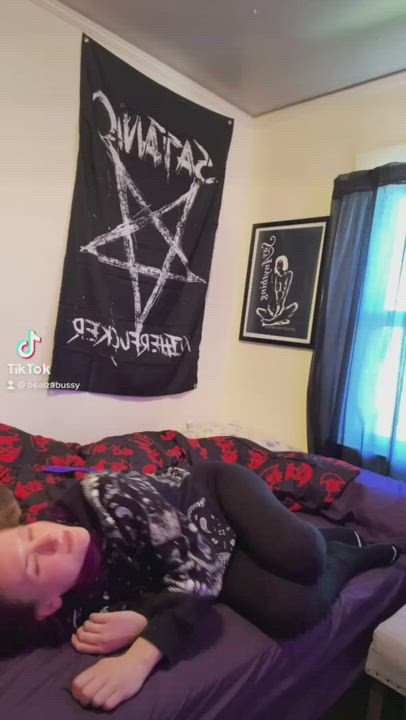 Cosplay Dancing Emo Schoolgirl Skirt Small Nipples Small Tits Tattoo TikTok Upskirt Porn GIF by populardick