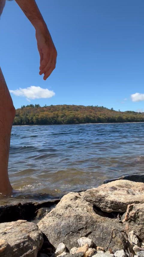 1st time nude in a lake