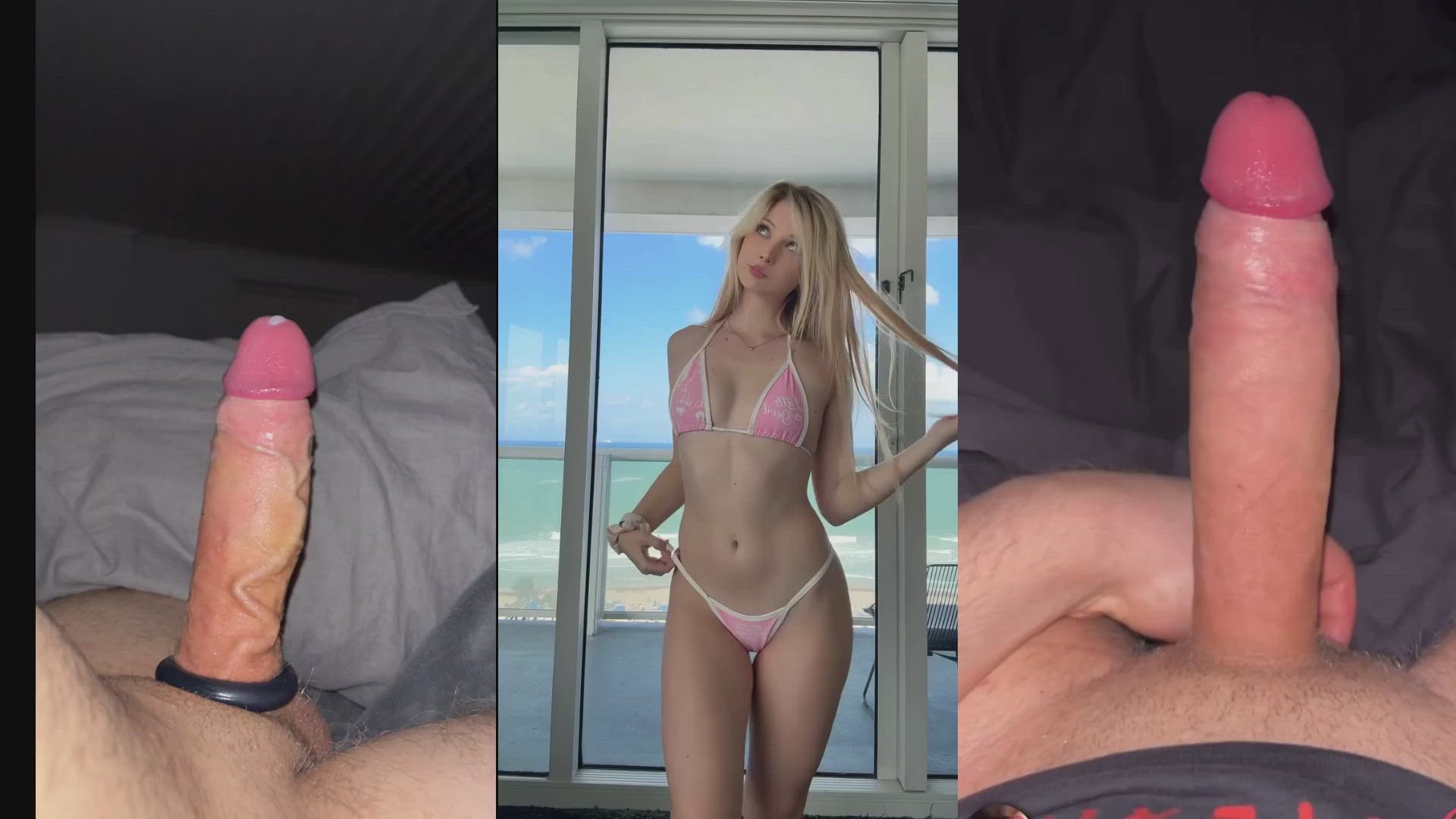 BWC, BabeCock, Bikini, Blonde, Cumshot, Gooning