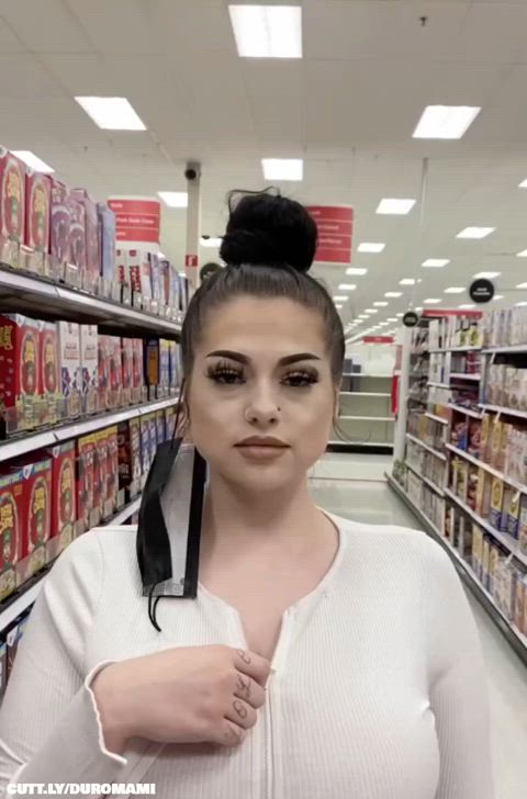 Amateur Big Tits Chubby Exhibitionist Flashing Public Titty Drop Porn GIF by duromami