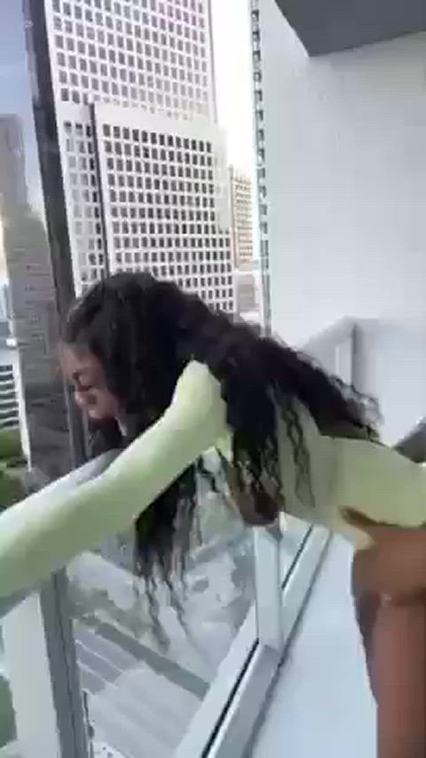 Amateur BBC BBC slut Balcony Cumshot Ebony Exhibitionism Exhibitionist Facial Public Porn GIF by populardick