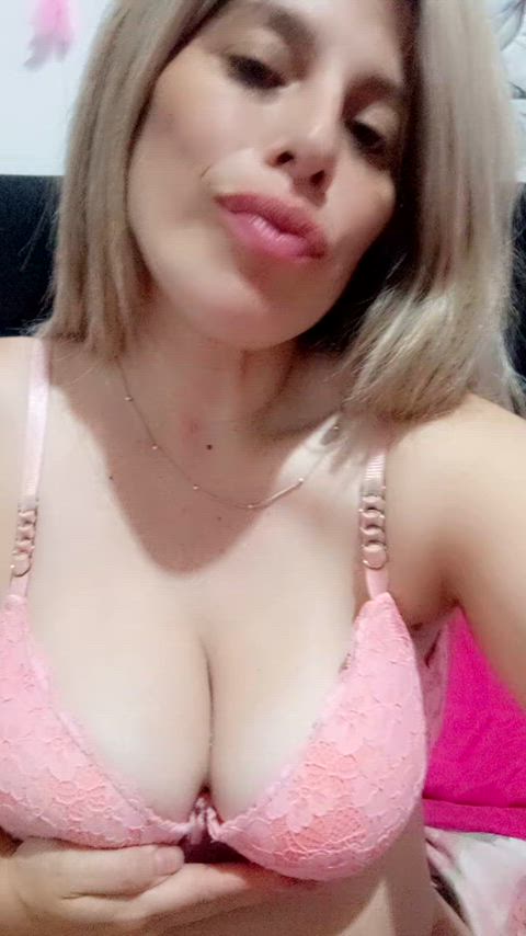 Lubricating my breasts with saliva