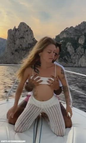 Amateur Ass Big Dick Boat Cowgirl Cumshot Real Couple Riding Rough Porn GIF by duromami