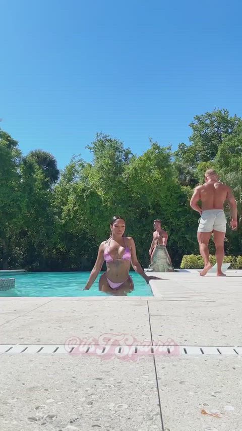 Do not run around the pool or you may fall... in love