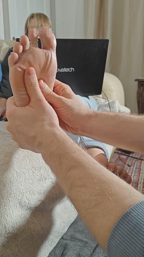 I caught you sniffing my shoes under the desk - now you're the 𝑜𝑓𝑓𝑖𝑐𝑒 𝑓𝑜𝑜𝑡 𝑠𝑙𝑢𝑡. 😈 My other female colleagues want a turn too... 😏