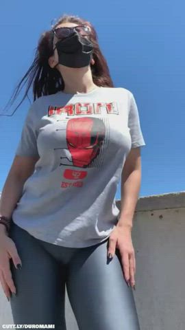 Amateur Big Tits Boobs Flashing Hotwife MILF Public Tits Porn GIF by duromami