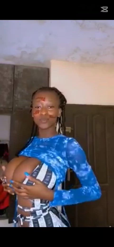 Slim girl with huge tits