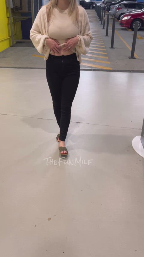 Big Tits Flashing Public Tits Porn GIF by thefunmilf