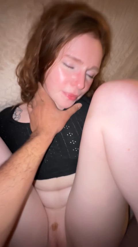 I cum so hard when he fucks me and chokes me like that