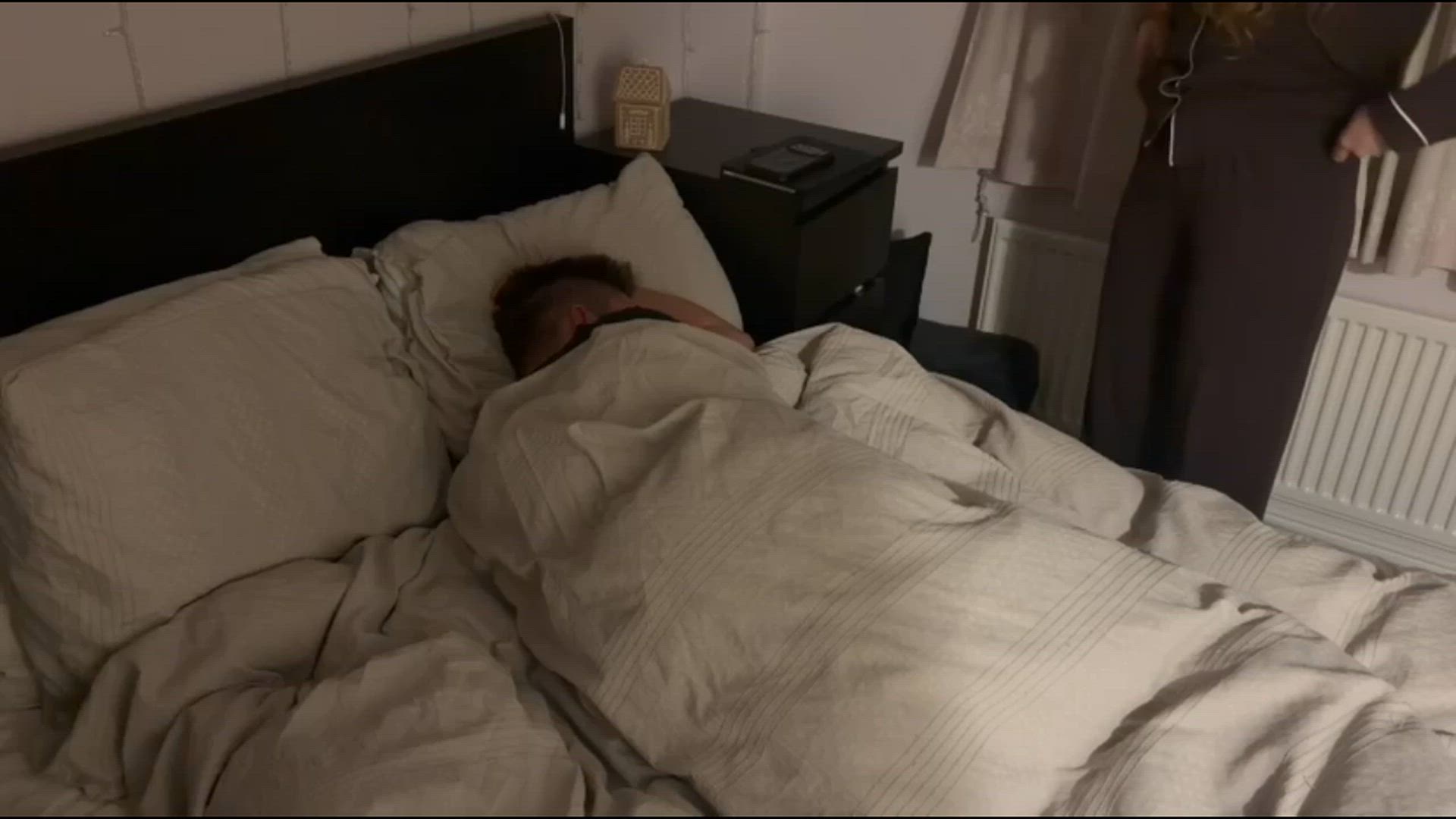 He went to bed early but we’re freeuse