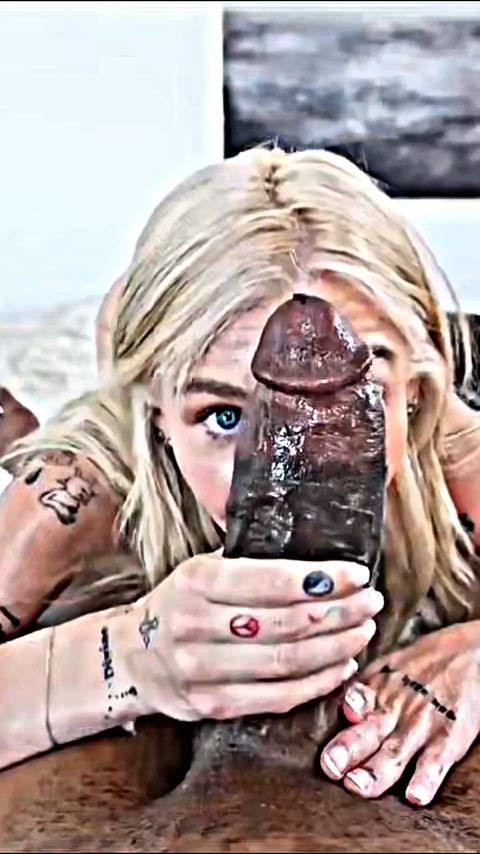 BBC BBC slut Big Dick Blacked Blowjob Deepthroat Petite Swallowing Teen Porn GIF by slowmoejoe123
